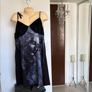 SHEIN Artistic Black and Gray Mini Dress